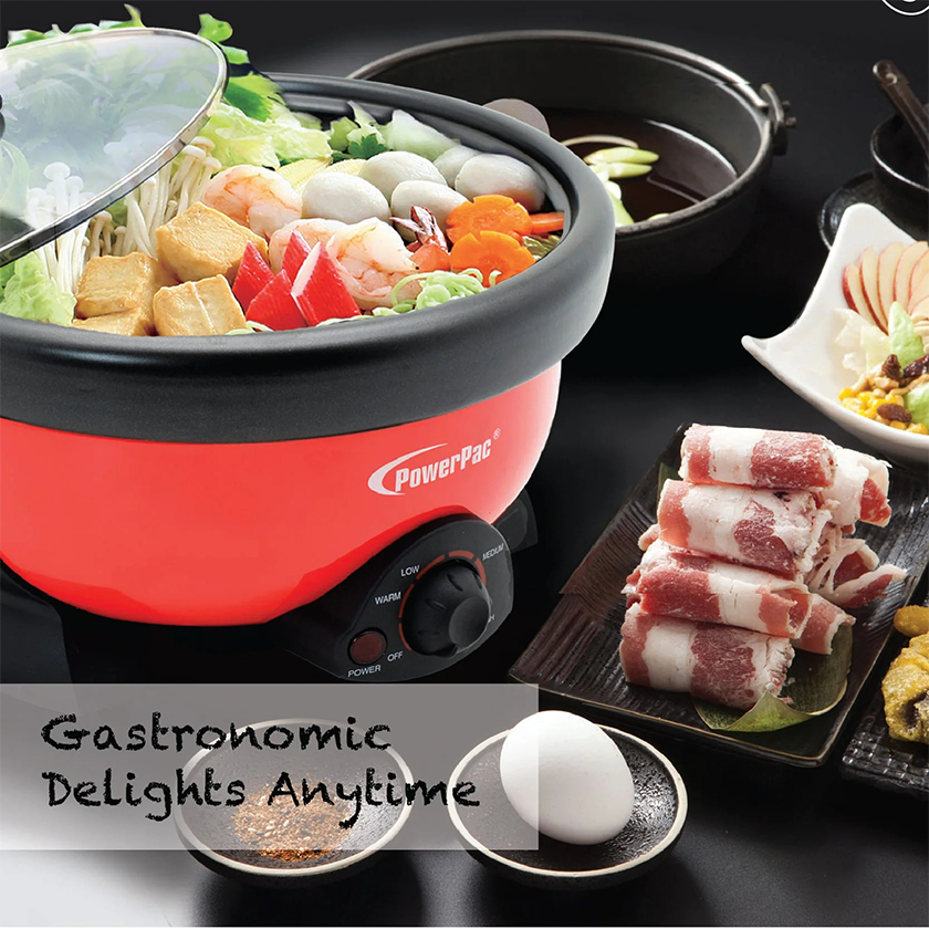 PowerPac 2 In 1 Multi Cooker With Steam Boat & BBQ Function