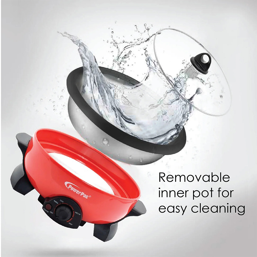 PowerPac 2 In 1 Multi Cooker With Steam Boat & BBQ Function