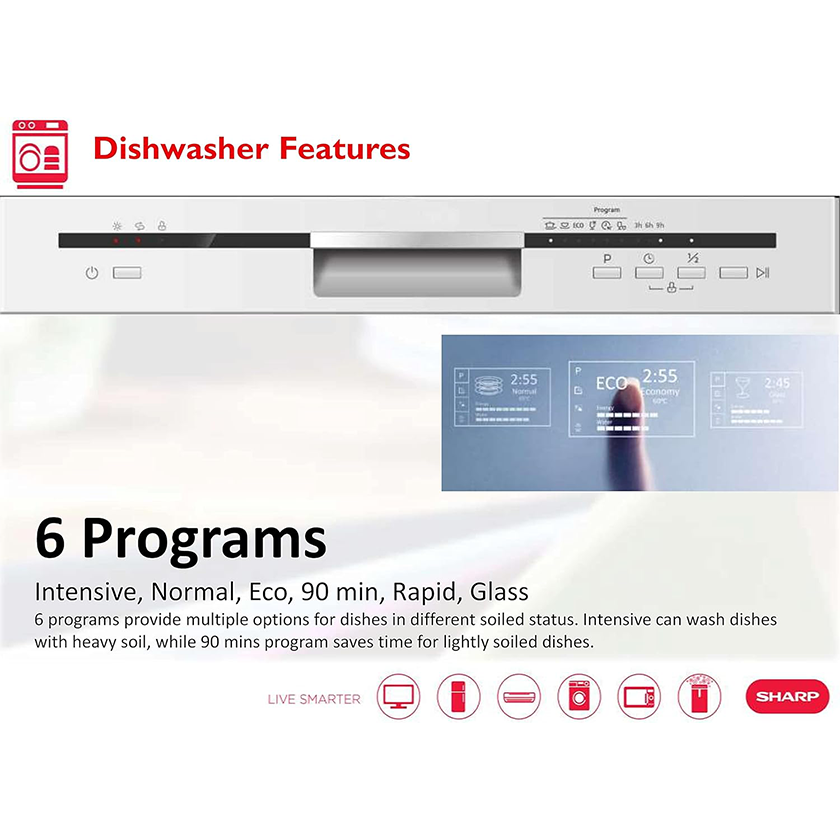 Sharp Dishwasher QW-MB612-WH3