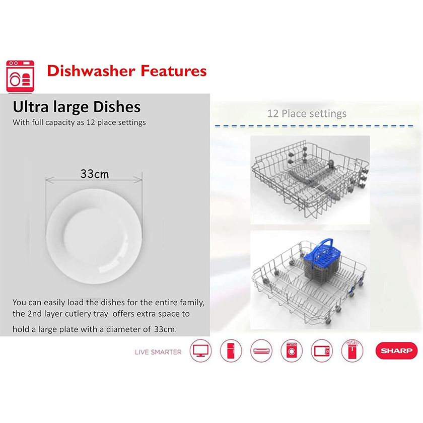 Sharp Dishwasher QW-MB612-WH3