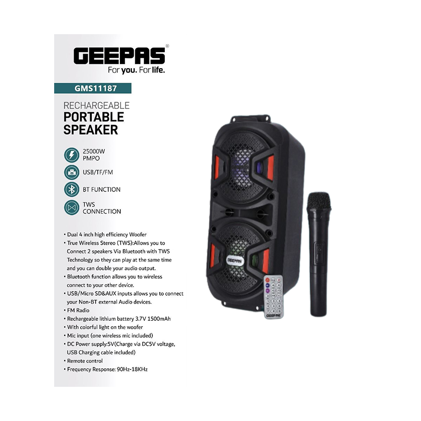 Geepas Portable & Rechargeable Speaker