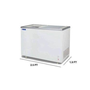 Blue Star Glass Top Deep Freezer 150L
