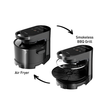 Mayer 2-in-1 Air Fryer & Smokeless BBQ Grill