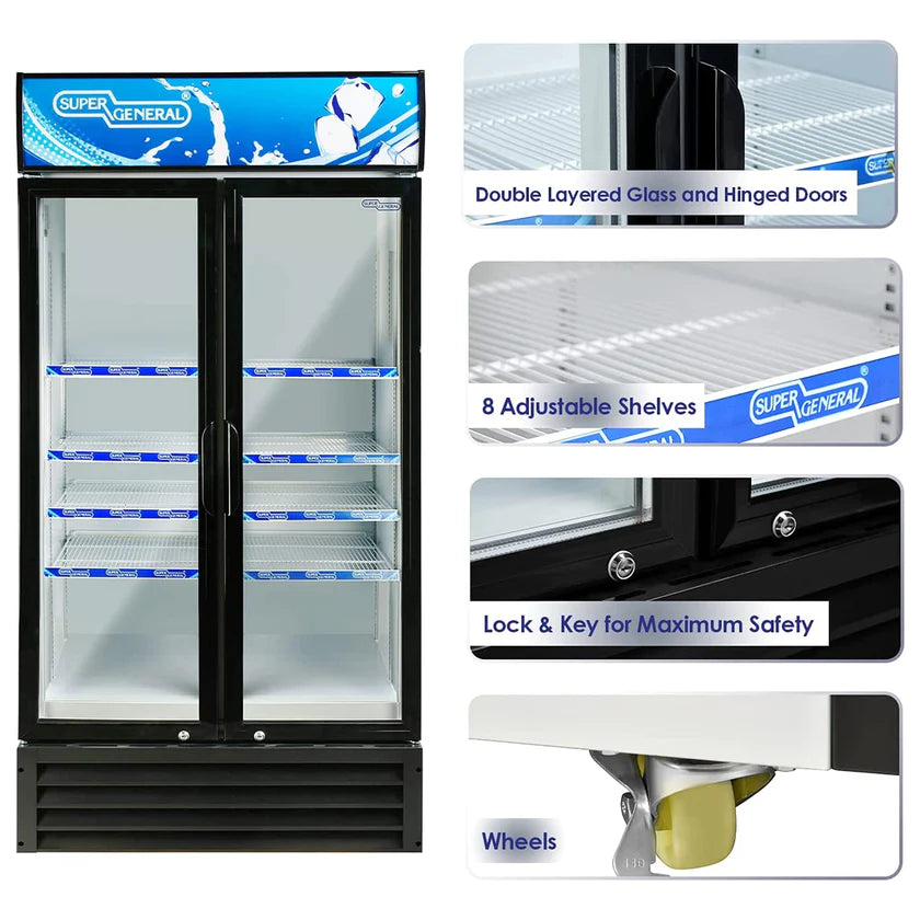 Super General 800L Double Door Chiller