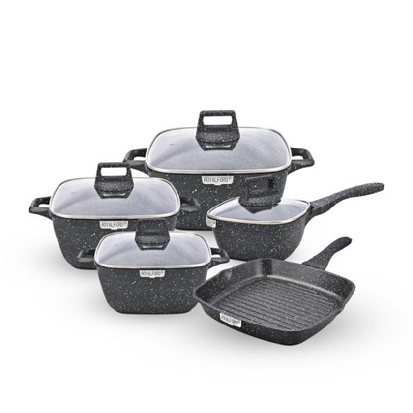 RoyalFord Deluxe Die-Cast Cookware Set 9 Pcs