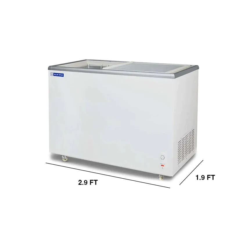 Blue Star Glass Top Deep Freezer 200L