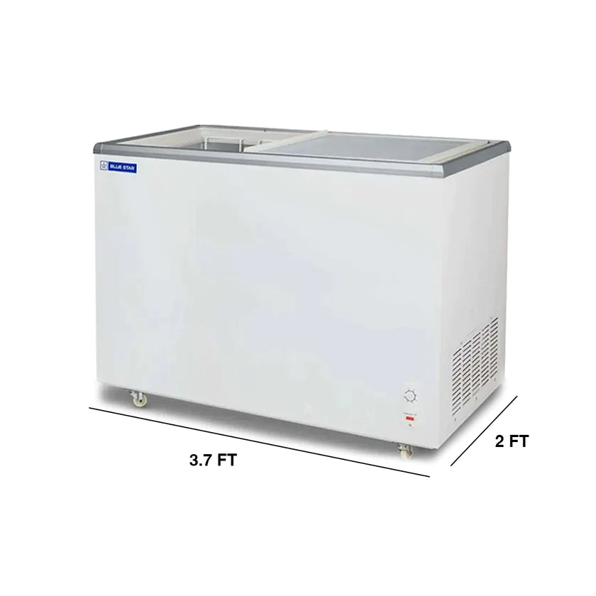 Blue Star Glass Top Deep Freezer 310L