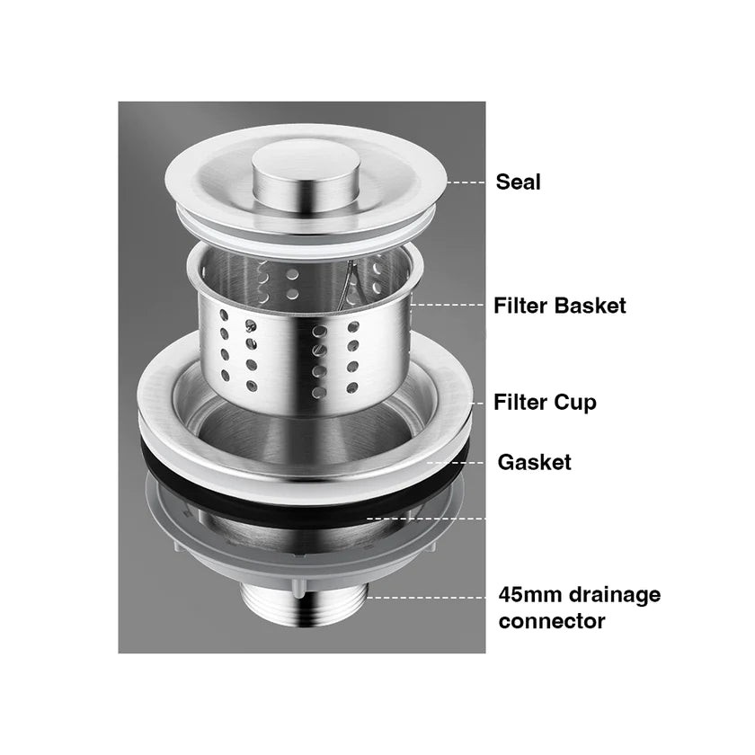 Famal Kitchen Sink Drain Filter & SS Pipe