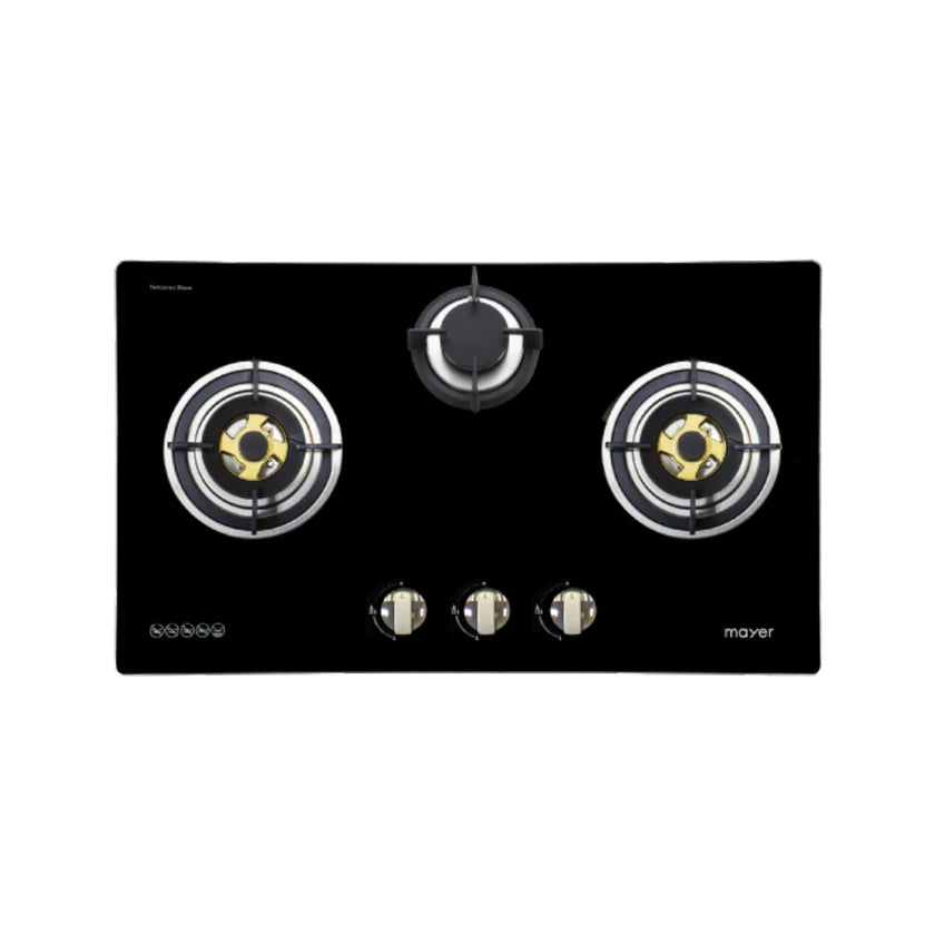 Mayer 3 Burner Glass Gas Hob