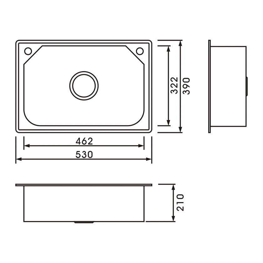 Rubine Kitchen Sink ZEX 810-53