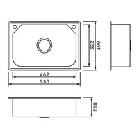 Rubine Kitchen Sink ZEX 810-53