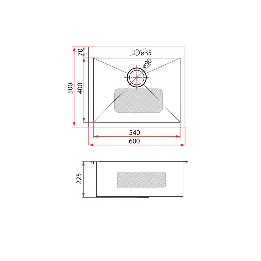 Rubine Kitchen Sink STX 810-60