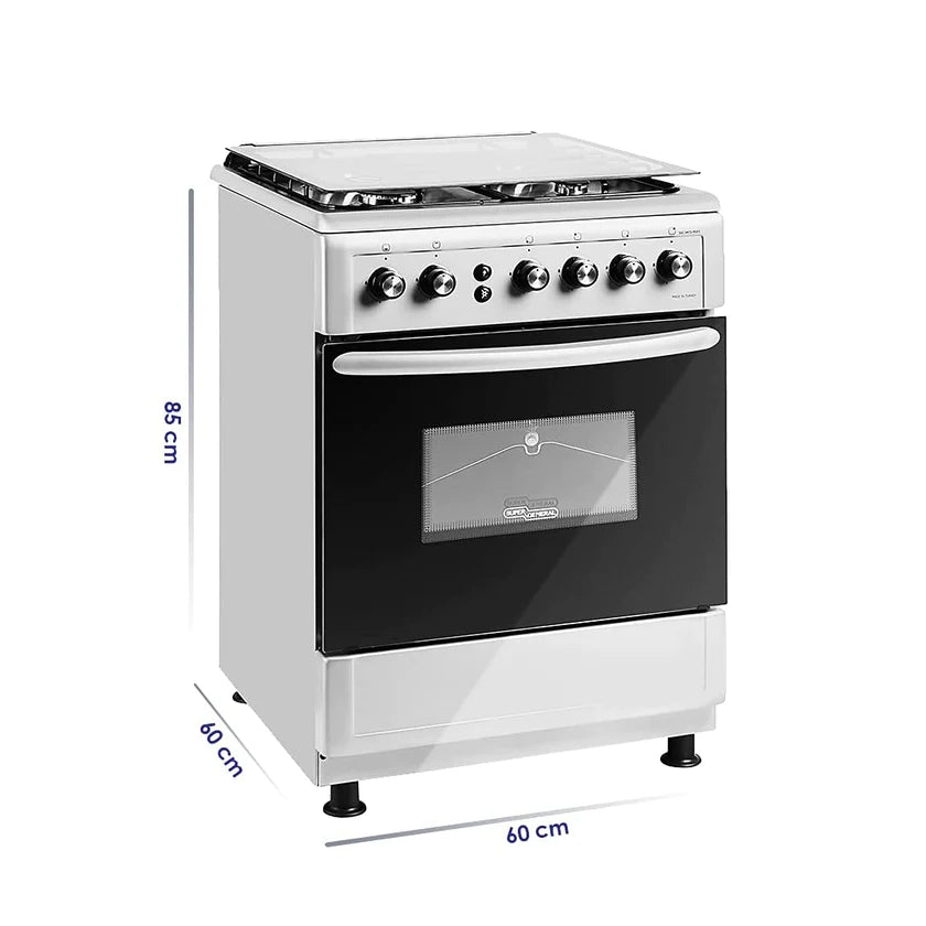 Super General Freestanding 4 Burner Gas Cooker & Oven